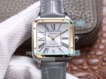 Swiss Cartier Santos-Dumont Watch Two Tone Replica Watch Grey Leather Men's and Ladies Size